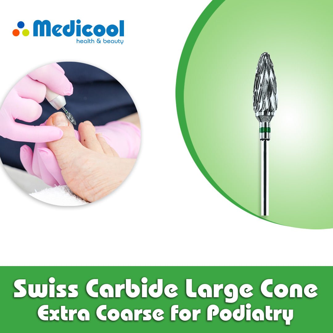 Swiss Carbide Large Cone Extra Coarse for Podiatry - Medicool