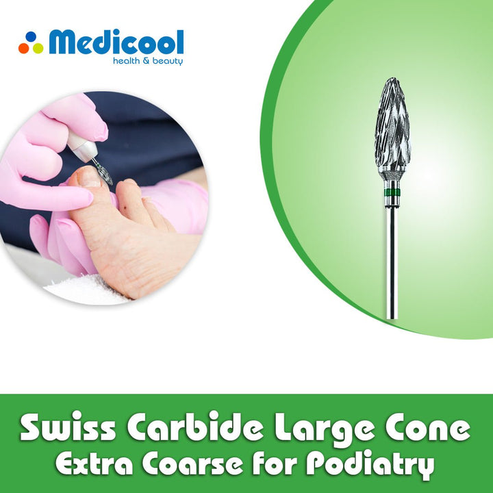 Swiss Carbide Large Cone Extra Coarse for Podiatry - Medicool