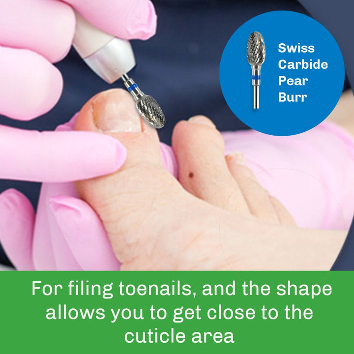 Swiss Carbide Pear Burr for Podiatry - Medicool