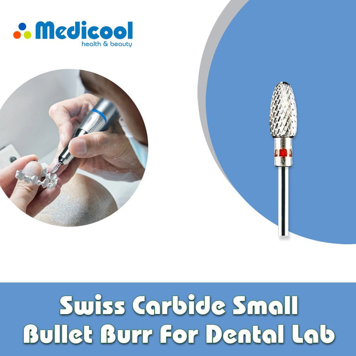 Swiss Carbide Small Bullet Burr - SC53 BIT - DL - for Dental Lab - Medicool