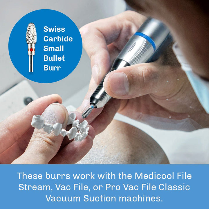 Swiss Carbide Small Bullet Burr - SC53 BIT - DL - for Dental Lab - Medicool