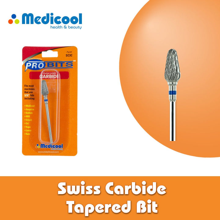 Swiss Carbide Tapered Bit for Nails - (SC3 - SC3C) - Medicool