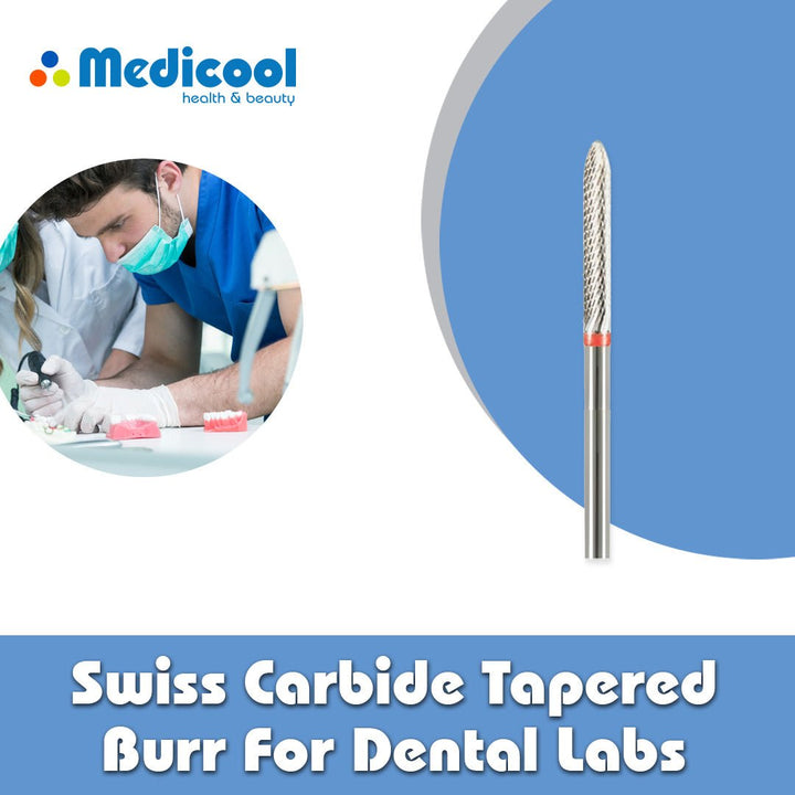 Swiss Carbide Tapered Burr for Dental Lab - Medicool