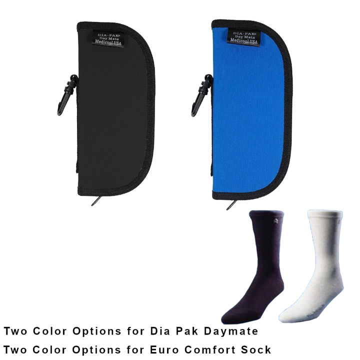 Dia-Pak® Daymate Insulin Carrying Case and Euro Comfort Diabetic Socks - Medicool