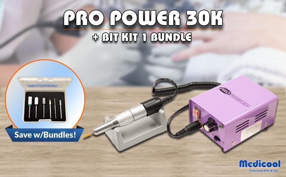 Pro Power 30K Electric File + Bit Kit 1 Bundle - Medicool