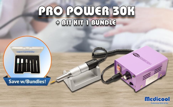 Pro Power 30K Electric File + Bit Kit 1 Bundle - Medicool