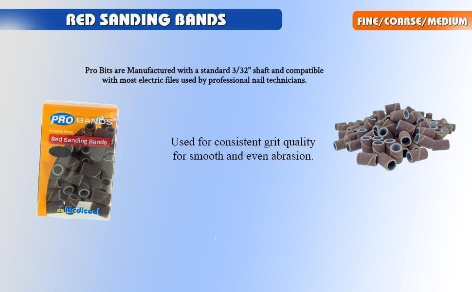 Red Sanding Bands and Mandrel Bundle for Podiatry