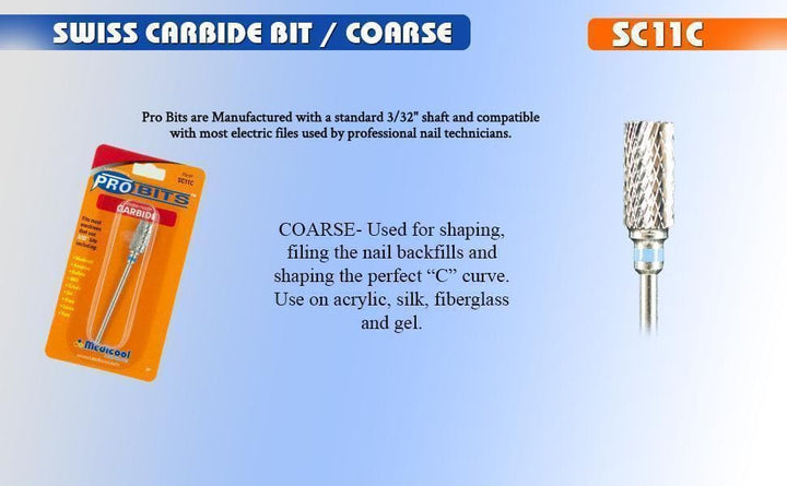 Swiss Carbide Flat Barrel Bit for Nails-SC11C-Medicool