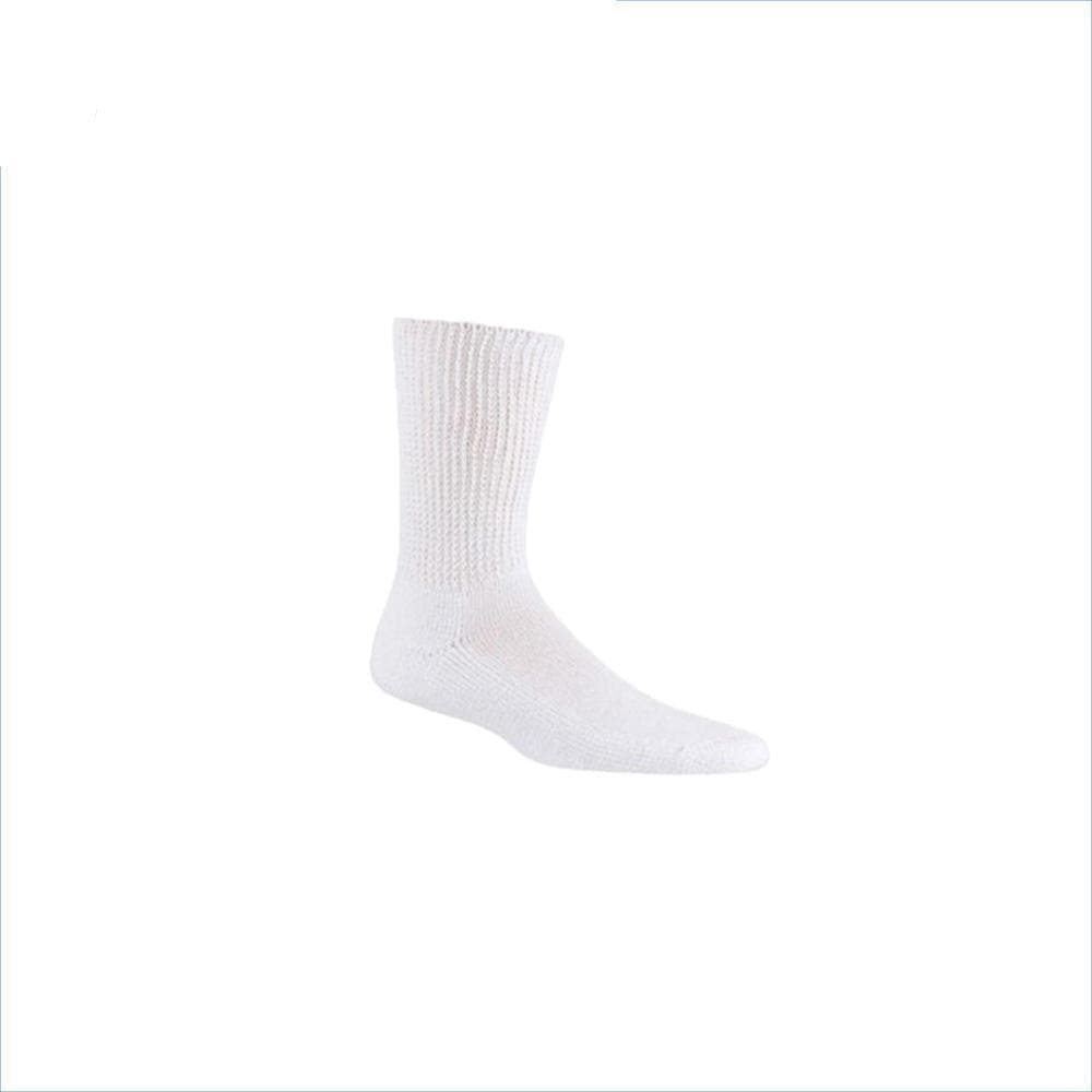 TheraSock Wide Crew Double Sock System White 6 - Pack - Medicool